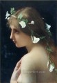 朝顔の花を持つニンフの女性の身体ヌード ジュール・ジョゼフ・ルフェーブル